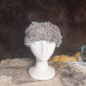 Gray rabbit Fur Headband (4090)